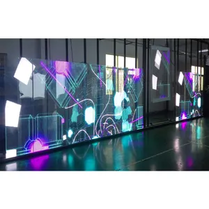 3d Led Transparante Reclame Scherm Technologie Indoor En Outdoor P2.9 P3.91 P4.81 Prijzen Storefront Etalage