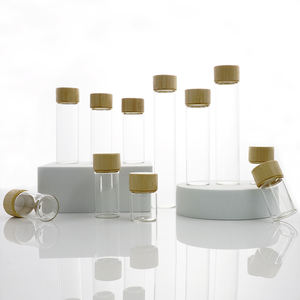 Pot de rangement en verre pour <span class=keywords><strong>cuisine</strong></span> Récipient hermétique pour épices avec couvercle en bois d'acacia pour assaisonnements herbes grains de café - Product Image 3