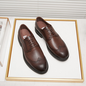 Spring 2026 New Style Strappy Embroidered Business Men's Shoes with Low <b>Heels</b> - Comfortable Men's Office Shoes - Product Image 3