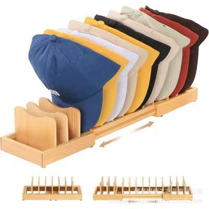 Wooden Tabletop <b>Hat</b> Rack Extendable Baseball Cap Holder <b>Hat</b> Storage Desktop Organization <b>Standing</b> Type Natural Wood Color - Product Image 4
