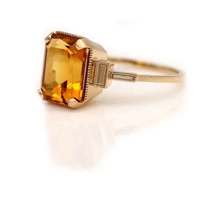 Customized Women's Engagement <b>Ring</b> with Emerald Cut Lab Grown Diamond 14k/18k Solid Gold IGI Certified Fine Jewelry - Product Image 3