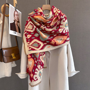 65x185cm autumnwomen của bắt chước Cashmere mùa đông khăn Polyester Khăn choàng lớn Windproof dày ấm chống vi khuẩn khăn choàng - Product Image 3
