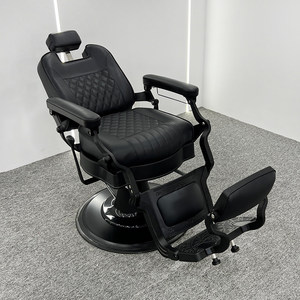 Fauteuil de Barbier Vintage Inclinable avec Repose-Pieds en PVC pour Hommes – Idéal pour Coiffure, Permanente, Teinture, Rasage et Soins du <span class=keywords><strong>Visage</strong></span> - Product Image 2