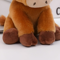 Peluche Vache Marron Douce et Mignonne, Animal en Peluche Assis, Poupée de Forêt Rembourrée en Polyester, Cadeau Idéal pour la Crèche