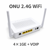 Un Año de Garantía, Calidad Probada, XPON ONU 4*1GE+VOIP+WIFI, Antenas Externas Dobles de 5dBi, Mini Unidad de Red de Fibra