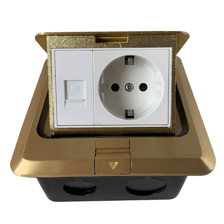 VNX Silver Universal Power Pop up Floor Socket Electrical Power Ground Socket Outlet Box Stainless Floor Mounted Socket