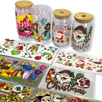 Diseña Envolturas Personalizadas para Vasos con Bordado 3D UV Impermeable de Poliéster, Impresión por Transferencia de Calor Lavable para Navidad