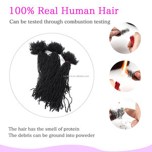 צבע טבעי 0.2 ס "מ גלם הודי שיער מיקרו locs הרחבות שיער אדם 100% שיער אנושי loc הרחבות loc - Product Image 5