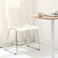 Chaise transparente au design confortable avec dossier, chaise de salle à manger, chaise de coiffeuse, chaise de restaurant simple