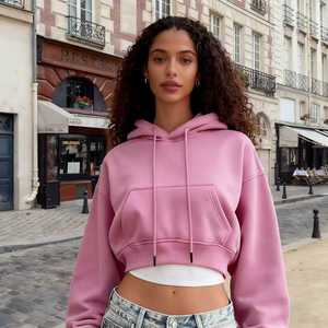 Sudadera con Capucha TKAN399D para Mujer, Estilo Nuevo, Holgada, Gruesa, 100% Algodón, de Alta Calidad, Antiarrugas, con Bolsillo y Cordón Ajustable - Product Image 1