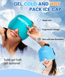 Cappello Rinfrescante/Bollente in Gel Solido Bingfan a Forma di V ed Estensibile, 24x16cm, per Sollievo <span class=keywords><strong>da</strong></span> Mal di Testa, <span class=keywords><strong>Emicrania</strong></span> e Tensione - Product Image 5