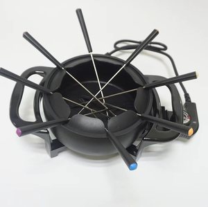 Certification CE CB, design populaire, <span class=keywords><strong>fondue</strong></span> à l'huile électrique 1,5 L avec 8 fourchettes, fabrication - Product Image 1