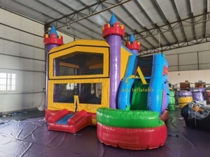 Château gonflable classique pour enfants, modèle combiné avec protection intégrée, pour saut et jeu - Product Image 4