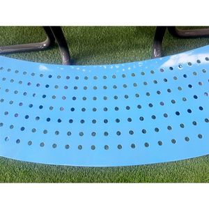 Mesas de jardín comerciales de acero con revestimiento termoplástico para exteriores, banco para <span class=keywords><strong>Patio</strong></span>, sombrilla, mesa de Picnic con agujeros - Product Image 5
