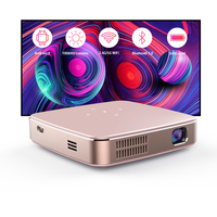 Mini projecteur DLP 4K portable avec système Android 9.0, projecteur LED pour cinéma maison avec mise en miroir sans fil, haut-parleur stéréo, Proyectil
