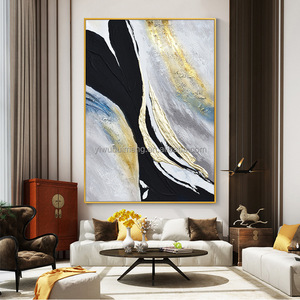 <span class=keywords><strong>Dipinto</strong></span> a mano su <span class=keywords><strong>tela</strong></span> moderna <span class=keywords><strong>dipinto</strong></span> a olio astratto di alta qualità nuvole di <span class=keywords><strong>mare</strong></span> 100% lamina d'oro decorazione artistica da parete pittura moderna fatta a mano - Product Image 2