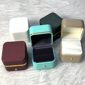 Modern Rectangular <b>Jewelry</b> Box With Magnetic Snap Closure Lined Interior For Storage White And Teal Colors - Product Image 2