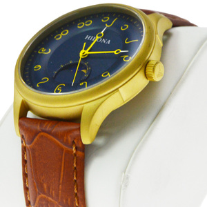 Montre à quartz pour homme au design personnalisé avec phase de lune et fuseau horaire, mouvement Ronda, boîtier ovale, bracelet en silicone de 20 mm, cadran à aiguilles - Product Image 4