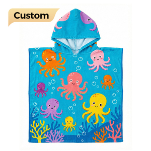Serviette <span class=keywords><strong>de</strong></span> Bain à Capuche en Polyester Personnalisée avec Logo, Imprimé Dessin Animé, Séchage Rapide, Écologique pour Enfants - Vente en Gros - Product Image 1
