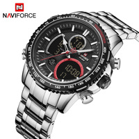 Montre-bracelet pour homme NAVIFORCE 9182, grande taille, double affichage, chronographe, décontractée, pour affaires, quartz, numérique