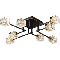 Lustre en cristal de luxe nordique, moderne et simple, pour bureau, chambre à coucher, couloir, allée, lampe de plafond créative et personnalisée
