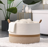 Panier à linge sale pour la maison Corde en coton tissé Corde en coton écologique pour animaux de compagnie Panier de rangement en corde de coton pour la maison moderne