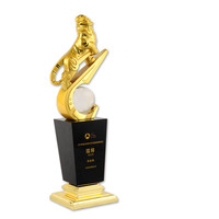 Trophée de médaille de cristal créatif plaqué or tigre Design bloc cadeau d'affaires pour la compétition de champion de la réunion annuelle de l'entreprise