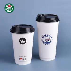 Cold Drink Paper Cups 20oz 22oz 32oz Double Wall Paper Cup For Hot/ Cold Drink