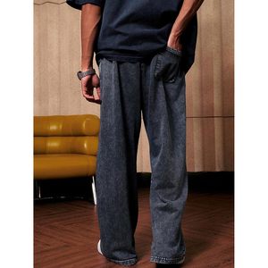 Pantalon de jogging pour homme FOXA en coton délavé à l'acide, avec cordon de serrage, style hip-hop streetwear, respirant, coupe large - Product Image 3