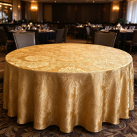 Nappe ronde en jacquard damassé européen, linge de table en polyester satiné pour hôtel, banquet, mariage et décoration d'événements