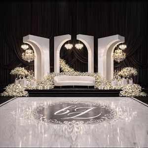 LEDA New Product White Metal Iron Chandelier <b>Stand</b> Semicircle Frame <b>Stand</b> Wedding Stage Props for Indoor Wedding Arch Decoration - Product Image 1