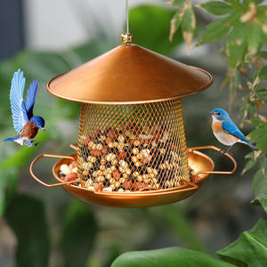 Горячая распродажа: Экологичная металлическая уличная кормушка для птиц с крышей и отсеком для хранения корма, подвесной контейнер для сада - Product Image 4