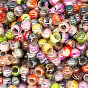 Pequeñas cuentas transparentes multicolores de Lucite perforadas cuentas acrílicas con forma de cacahuete para hacer joyas DIY herramientas de extensión de cabello - Product Image 2