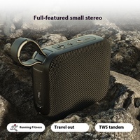 Speaker nirkabel portabel 5W ukuran Mini, Bass dalam Audio tahan debu kain BT komunikasi bertenaga baterai untuk penggunaan luar ruangan