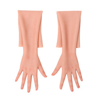 Guantes de mano para mujer con textura de piel altamente simulada, cubierta de brazo tipo prótesis para cicatrices, disfraz de crossdresser, cubierta para cicatrices de cosplay