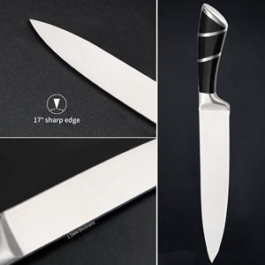 Afilador de chef de acero inoxidable para cocina, 9 Uds., pelador de cizalla, juego de cuchillos de cocina con mango de <span class=keywords><strong>herradura</strong></span> hueca - Product Image 5
