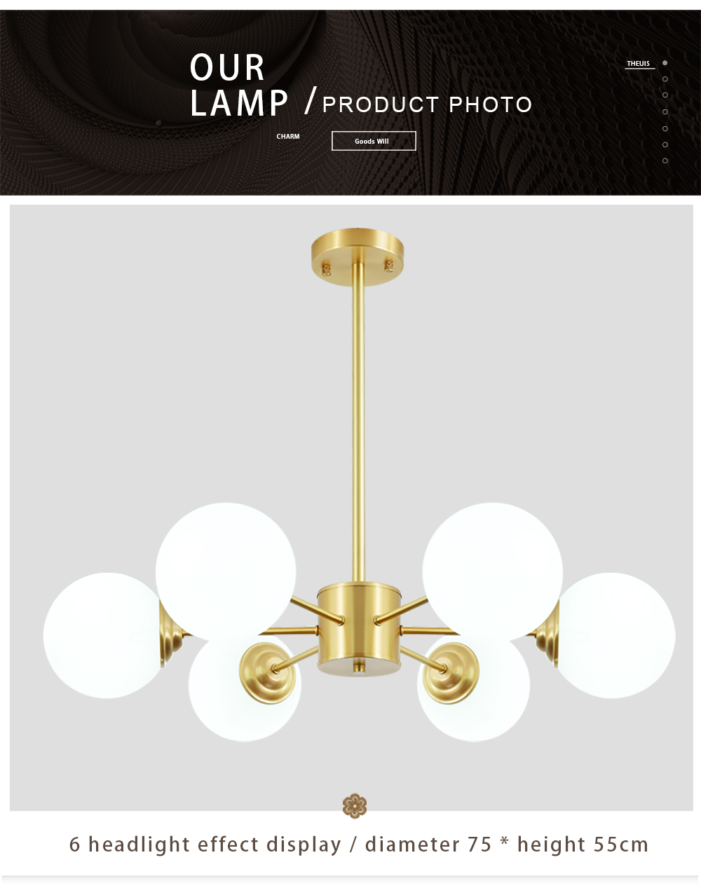 Nordic Design Restaurant Modern Hanging Lamp Milky White Glass Chandelier Brass Hanging Lamp
