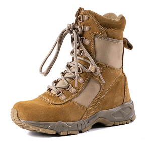 Botas TSB10 Personalizadas de Cuero Vacuno Marrón y Gamuza, Botas de Desierto para Campamento y Entrenamiento, Botas Tácticas para Deportes al Aire Libre - Product Image 1