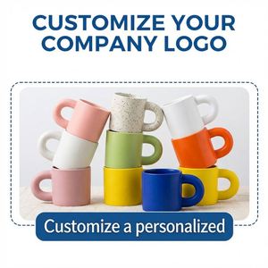 New Solid-color Ceramic Cup with Customizable logo - Home Drinking Cup, Coffee Cup, Chubby Cup.creative Ceramic <b>Mug</b> - Product Image 3