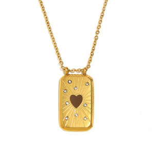 Hongtong, collar de esmalte de <span class=keywords><strong>Tarot</strong></span> de acero inoxidable de alta calidad, cuerda duradera, circón, gran oferta, joyería de moda, venta al por mayor - Product Image 4