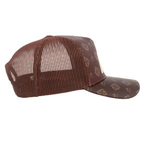 TcapChina Gorra Trucker de Cuero Personalizada de 5 Paneles, Gorra Deportiva de Malla - Product Image 3