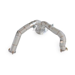 Collecteur d'échappement droit à haut débit sans catalyseur avec bouclier thermique pour Audi Q7 Q8 4M 3.0T EA839 2019-2024 - Product Image 4