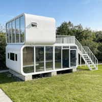 Maison modulaire d'extérieur, imperméable, résistante au vent, maisonnette préfabriquée écologique, cabane modulaire préfabriquée pour complexe hôtelier