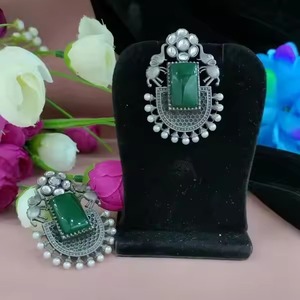 Monalisa <b>Fine</b> Fashion <b>Stud</b> <b>Earrings</b> High Quality Design Inspired by Majesty Elephant Green Coloured Stone Accessory Accessories - Product Image 4