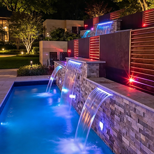 Lámpara de Pared LED con Efecto Cascada, Control Remoto Inteligente RGB para Interiores y Exteriores, Fuente, Entrada, Piscina, Luces Decorativas para Agua - Product Image 2