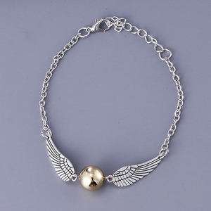 Pulsera de Bolsillo <span class=keywords><strong>Snitch</strong></span> Dorada de Harry Potter, Bola de Quidditch, Aleación de Zinc, Alas Plateadas Antiguas, Joyería de Moda Steampunk Vintage de Película - Product Image 5