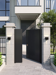Porte de Cour de Villa en Alliage d'Aluminium, Porte d'Entrée Extérieure en Acier Inoxydable pour Jardin, <span class=keywords><strong>Portail</strong></span> Double <span class=keywords><strong>Battant</strong></span> Moderne pour Clôture Rurale - Product Image 5