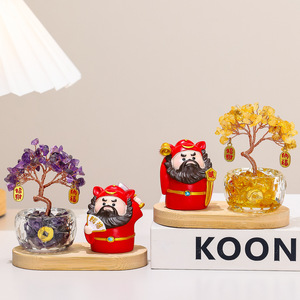 <b>Crystal</b> <b>Tree</b> Figurine Resin Doll Office Decoration Cartoon Print Business Gift Collection Item - Product Image 5