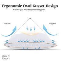 Taille standard 20 "* 26" Oreiller en plumes d'oie moyenne douce avec coque en coton biologique 100% pour dormir