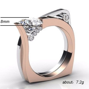 Anello Bicolore per Uomo e Donna, Elegante Stile Western, Accessorio da Dito alla Moda per Feste, Regalo - Product Image 5